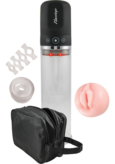 Travel Pump Compact Penis Pump Kit - Black/Clear