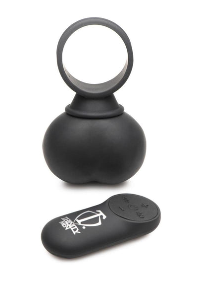 Trinity Men 28x Rechargeable Silicone Vibrating Balls with Remote - Black - Large/XLarge