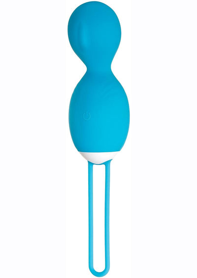 Twistin' The Night Away Silicone Rechargeable Egg with Remote Control - Blue