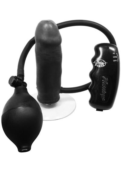 Vibrating Throbbing Anal Balloon Pump - Black - 5in