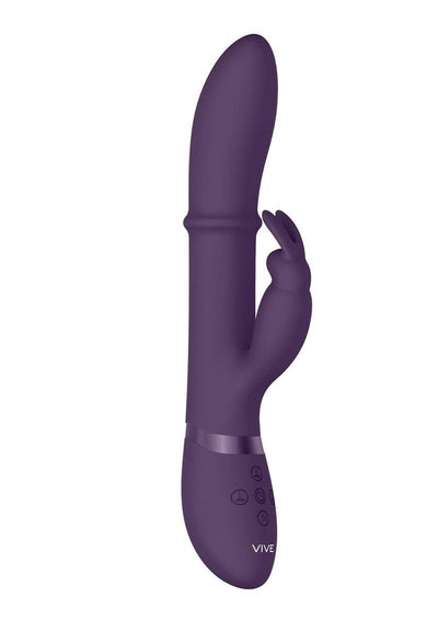 Vive Halo Rechargeable Silicone Ring Rabbit Vibrator - Purple