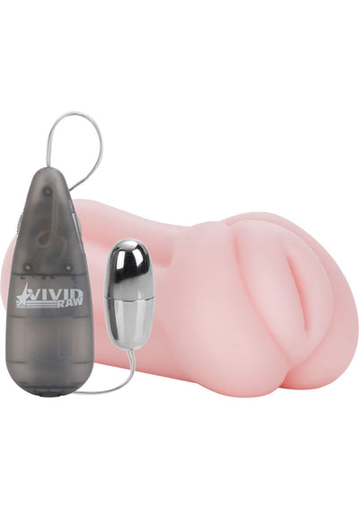 Vivid Raw Cock Tease Vibrating Stroker with Bullet and Remote Control - Pussy - Pink