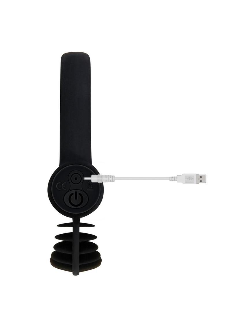 Zero Tolerance Bell Ringer Rechargeable Silicone Vibrating Cock Ring with Clitoral Stimulator and Ball Strap