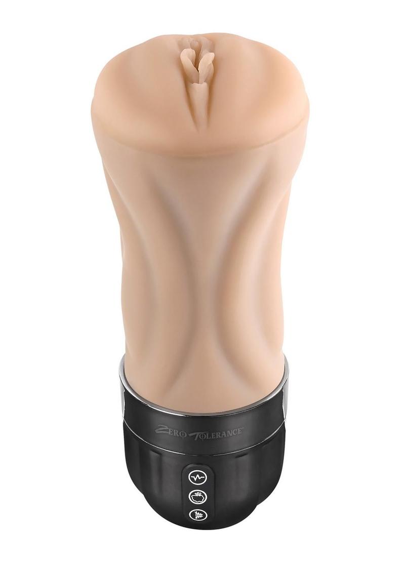 Zero Tolerance Tight Lipped Rechargeable Pussy Masturbator - Vanilla