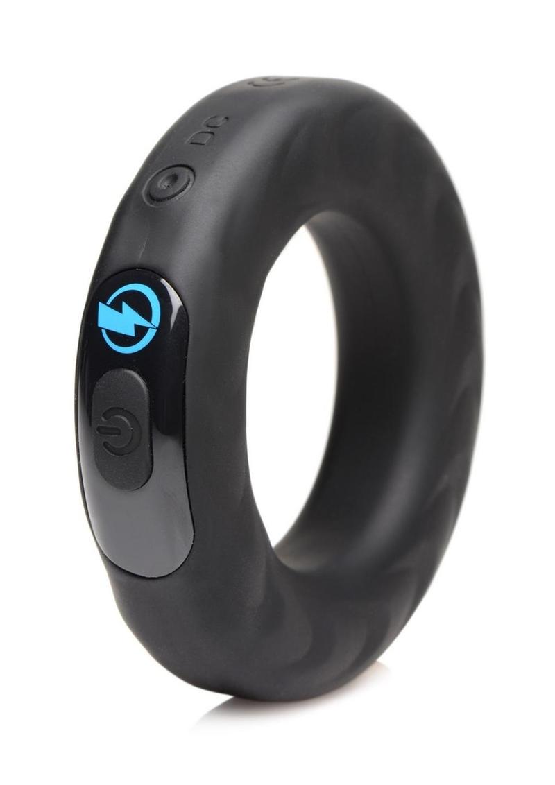 Zeus Vibrating and E-Stim Rechargeable Silicone Cock Ring with Remote Control